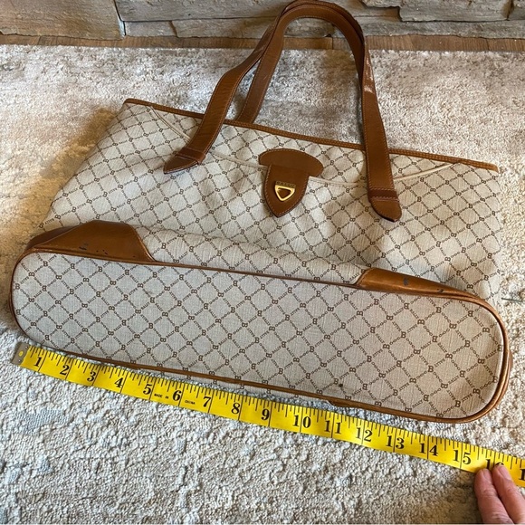 Bally Vintage RARE Monogrammed B Medium Tote Bag Purse Handbag Brown Tan Leather - Picture 16 of 16